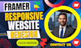 redesign modern framer landing page figma to framer, framer seo website