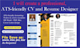 create a professional ats friendly CV and resume designer