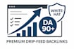 create white hat backlink building on 90 plus websites with premium drip feed