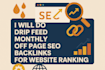 build drip feed monthly off page SEO backlinks for higher website ranking