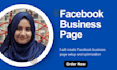 create facebook business page setup and optimization