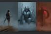 do sci fi horror and fantasy scene concept art illustrations