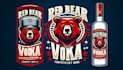 create a red bear vodka logo design in 12 hours