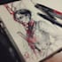 draw bloody horror illustration