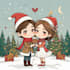 make a christmas caricatures, winter holidays cartoons
