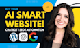 create ai powered website with SEO, chatbot and automation