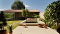 design your garden or courtyard, 3d model and rendering