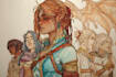 make a fantasy art, watercolor characters scenes