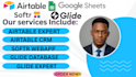 build airtable crm, convert googlesheet to glide database, softr webapp