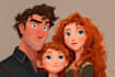 design a professional disney family portrait