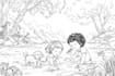 make coloring book page illustrations for children