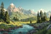 draw professional vector landscape illustration