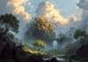 illustrate a eerie gothic fantasy landscape