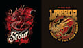 design gangster, gladiator, poseidon, archer, dragon logo