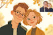 draw cartoon disney couple portrait