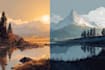 illustrate fantastic flat vector landscape illustration