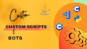 do custom python coding, java, c, cpp,  sql programming