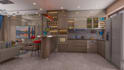 create a realistic 3d kitchen interior design and rendering