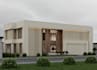 remodel 3d modern villa house, facade exterior, front elevation, concrete render