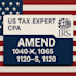 prepare amended irs forms 1040 x  1065  1120 and 990 and notices