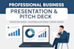 design a professional, investor ready business presentation and pitch deck