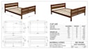 create detailed shop drawings for bed frame with cut lists and materials listing