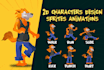 design 2d game characters and sprites animation