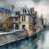 draw original watercolor landscape or architecture art