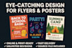 design creative and eye catching event, party,  summer camp, church event flyers