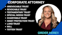 be your USA attorney for estate planning, irrevocable, revocable trust