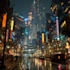 create detailed futuristic cityscape art