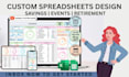 design saving planner spreadsheet retirement tracker event planner tracker etsy