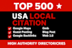 500 manual USA local citations, local SEO, gmb optimization