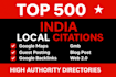 do 500 manual india local citations, local SEO, gmb optimization