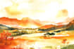 draw a watercolor landscape illustration