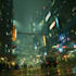 create cyberpunk city concept illustrations