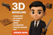do 3d funko pop modeling3d assets 3d map game 3d weapon vrchat avatarvfx
