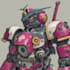 make a mecha robot art and illustration