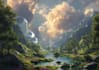 draw fantasy background and landscape