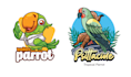 create high quality parrot waiters cartoon mascot logo