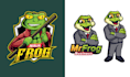 make unique ninja frog mascot gaming logo illustration