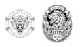 design retro hand drawn tiger or lion logo