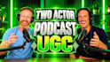 create a two person male ugc podcast video