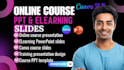 design online course powerpoint slides, elearning presentations, webinar, data