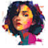 do expressive colorful abstract portrait
