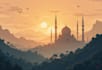 make muslim flat illustration and islamic graphic