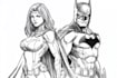 sketch an excellent couple superhero character