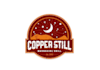 design suitable copper still moonshine grill logo