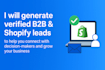 do b2b ecommerce leads, shopify store owner lead generation