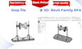 convert step , stp file to revit family rfa